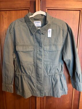 NWT Old Navy Women's Olive Green Drawstring Utility Jacket